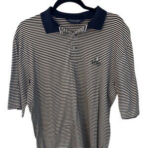Ralph Lauren Polo Golf Navy Striped Golf Polo Large